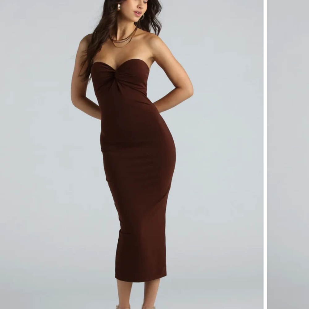 Windsor Chocolate Strapless Dress